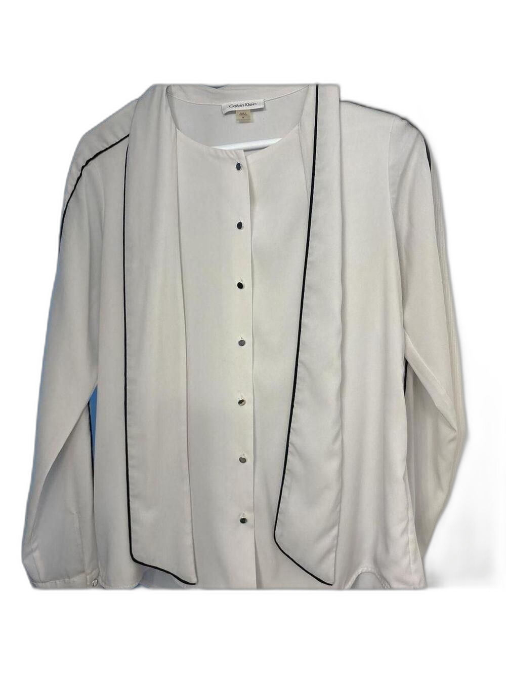 Calvin Klein Women's White and Black Blouse